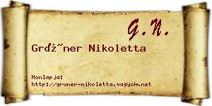 Grüner Nikoletta névjegykártya